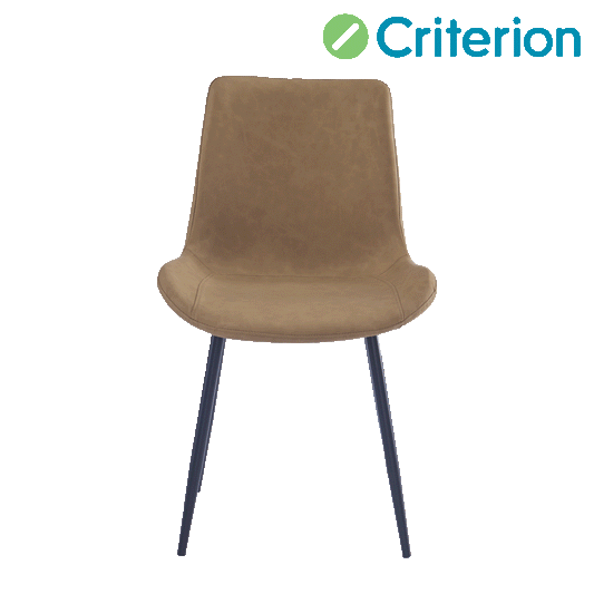 Criterion Apollo Dining Chair 830mm PU Leather Cushioned Seat, Carbon Steel Frame Beige
