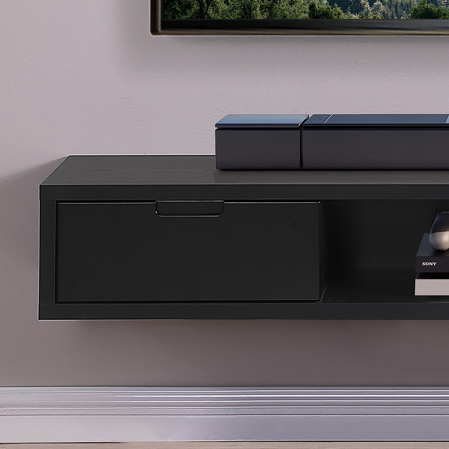 Criterion Air Wall Mount Entertainment Unit 1800mm Black Oak