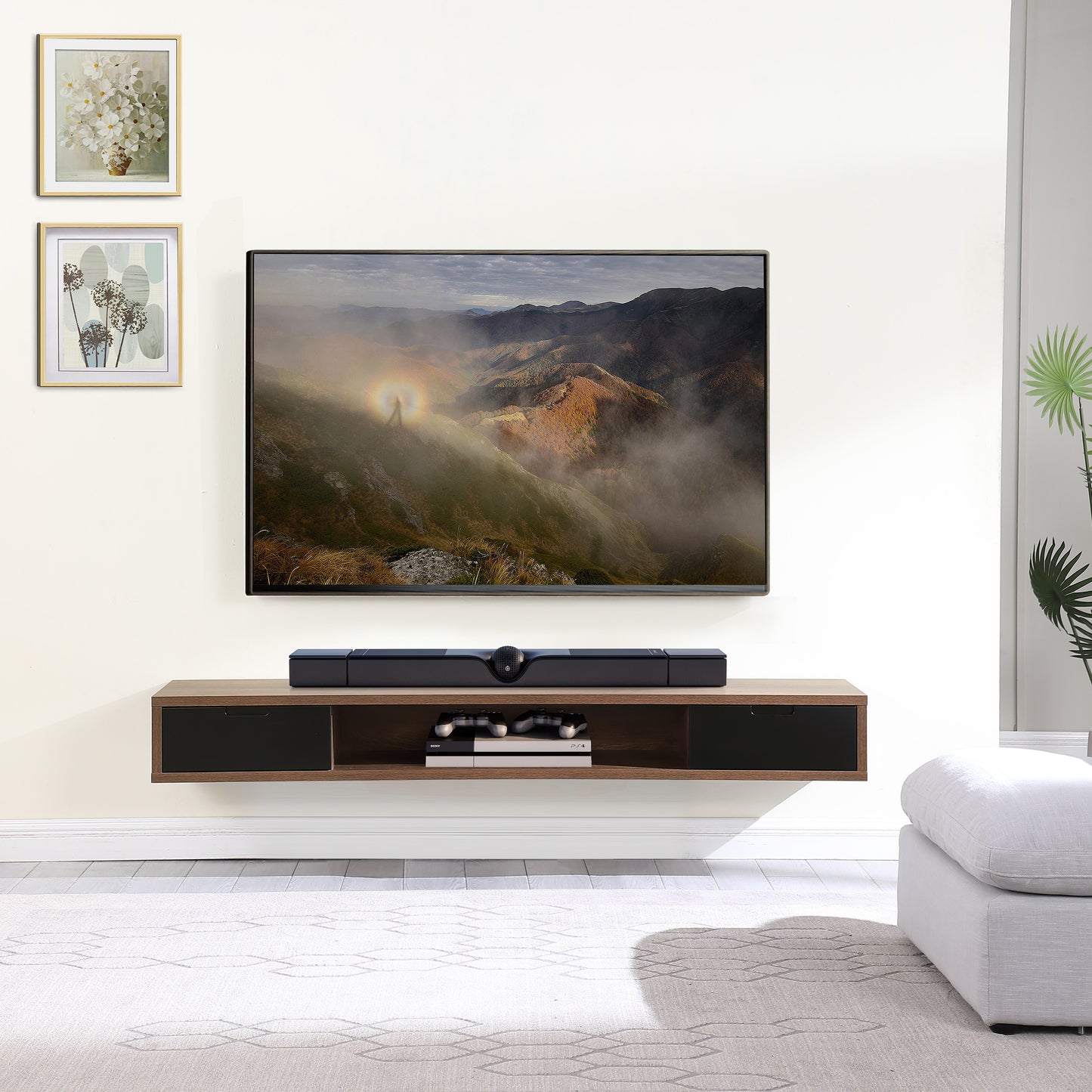 Criterion Air Wall Mount Entertainment Unit 2000mm Dark Oak