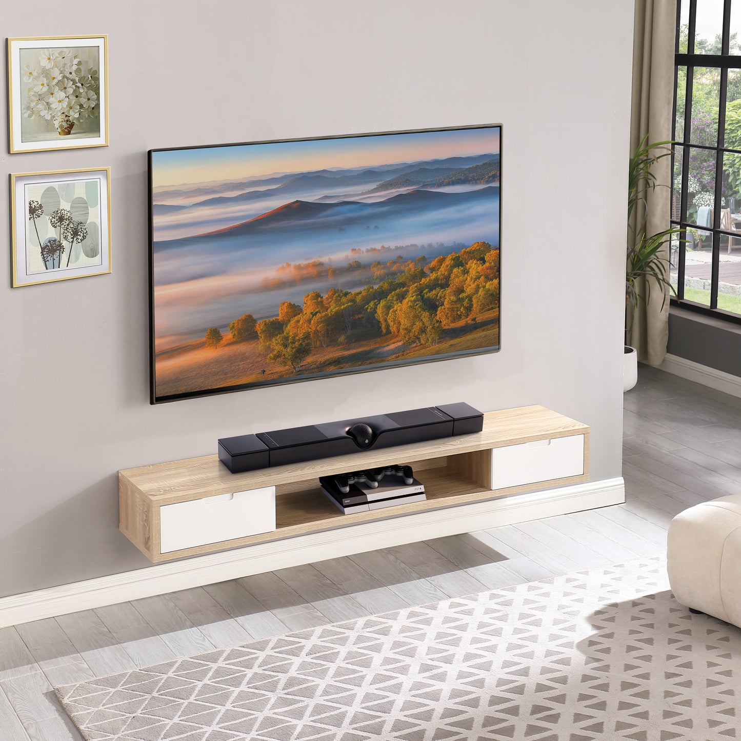 Criterion Air Wall Mount Entertainment Unit 2000mm Oak