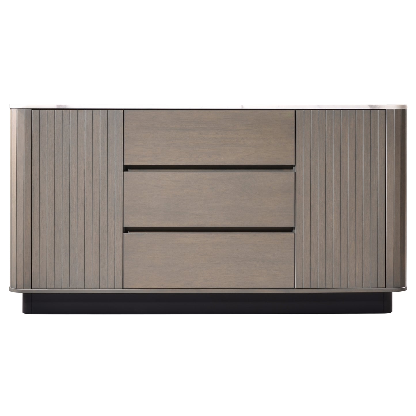 Criterion Eucla Buffet, Side Board 1600mm Semi-Assembled, 20mm Laminated Marble Top, Wood Plinth. KSK Slate Wood Veneer