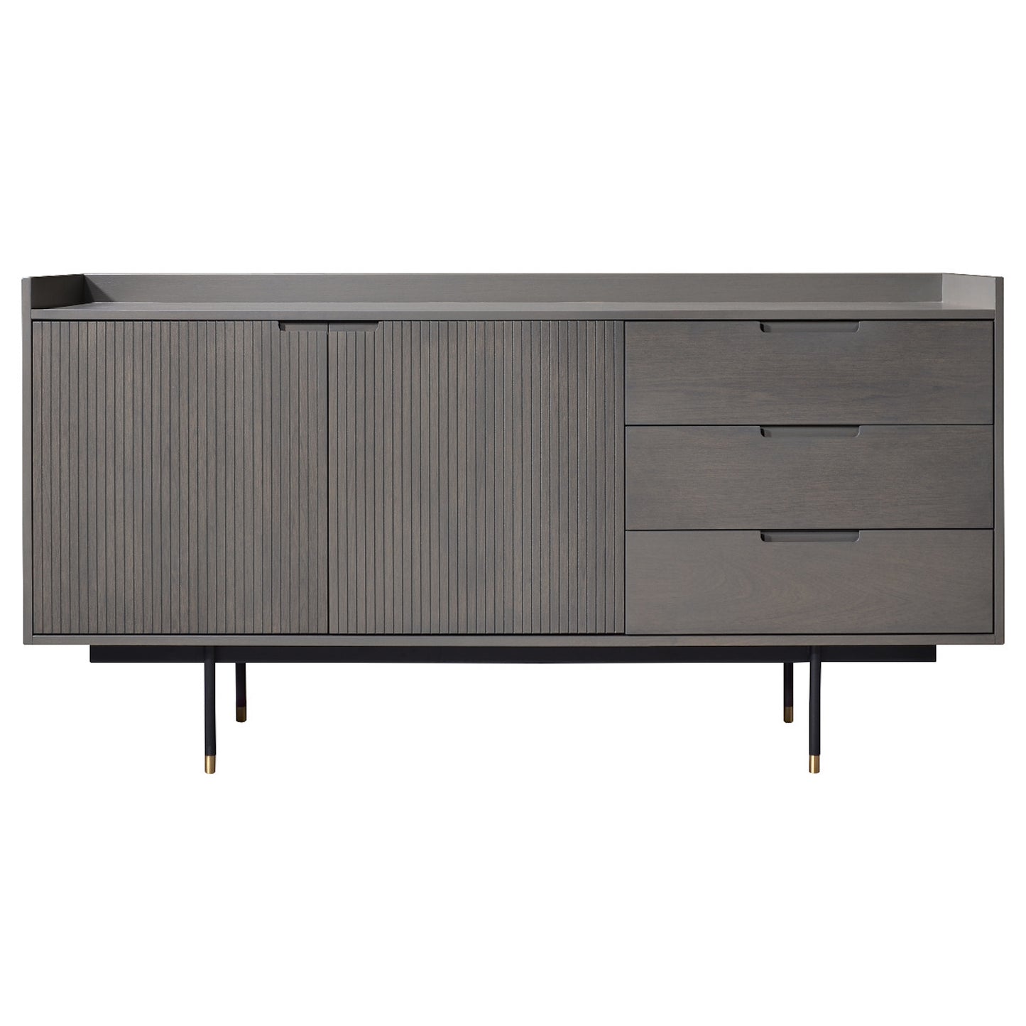 Criterion Bremer Buffet, Side Board 1600mm Semi-Assembled, KSK Grey Wood Veneer