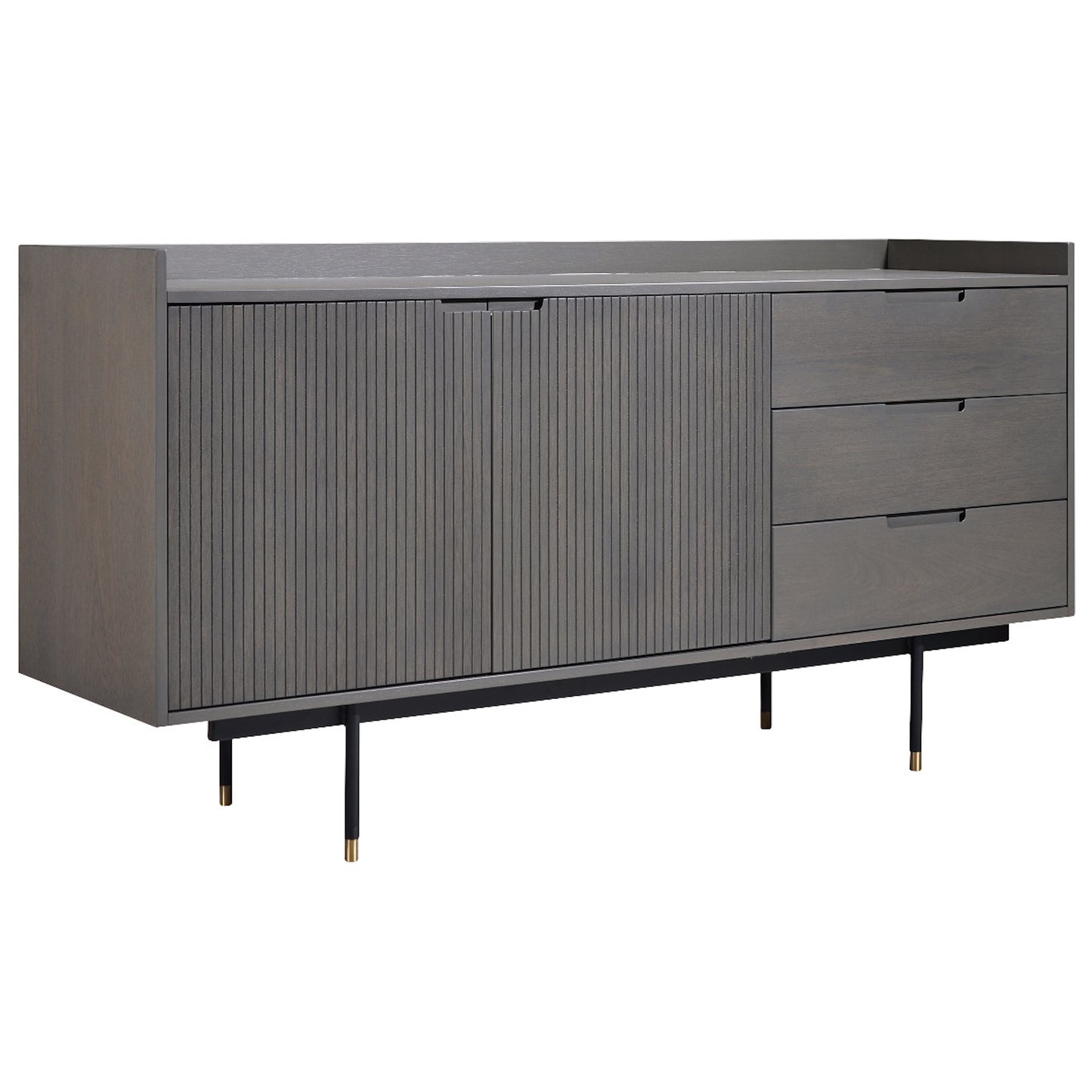 Criterion Bremer Buffet, Side Board 1600mm Semi-Assembled, KSK Grey Wood Veneer
