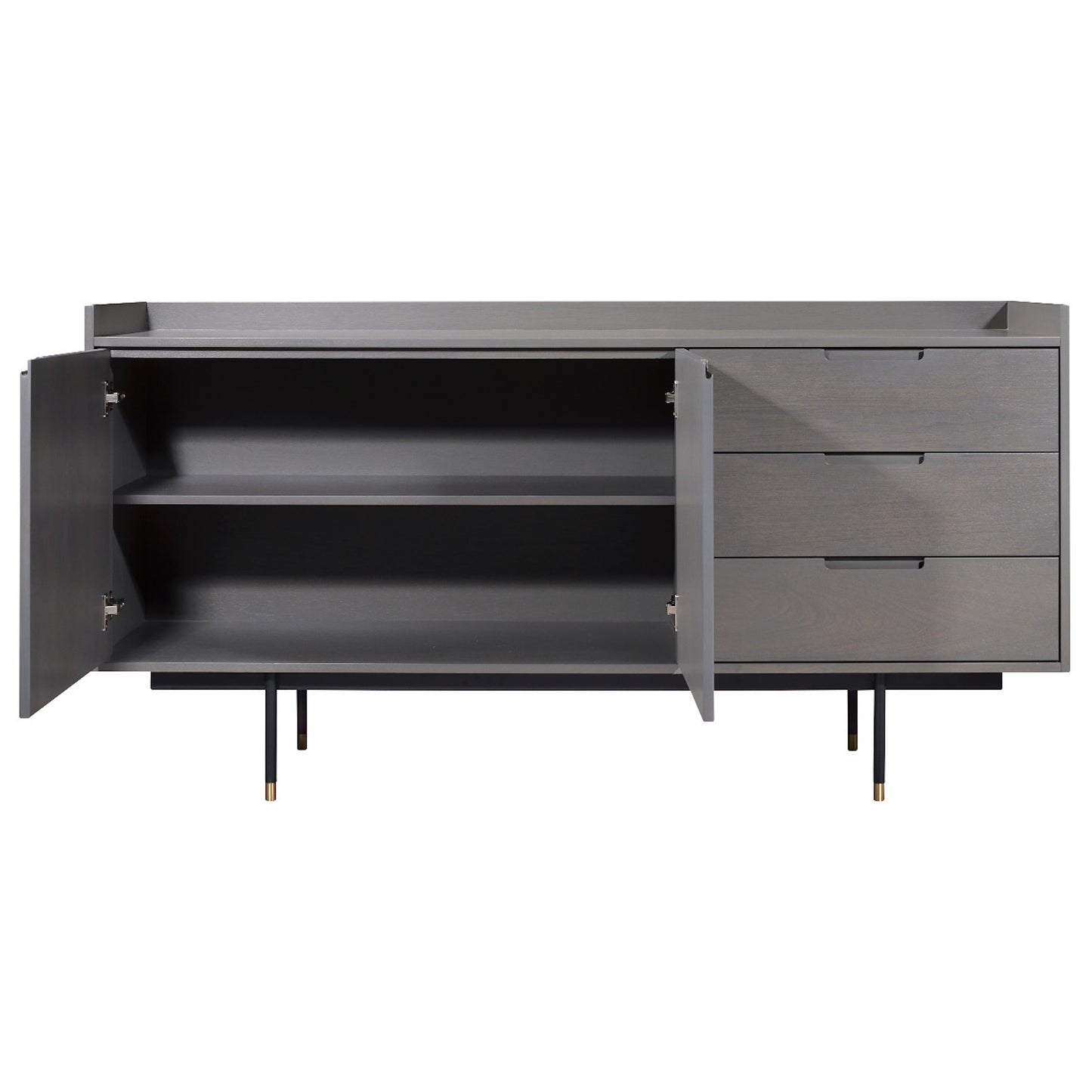 Criterion Bremer Buffet, Side Board 1600mm Semi-Assembled, KSK Grey Wood Veneer