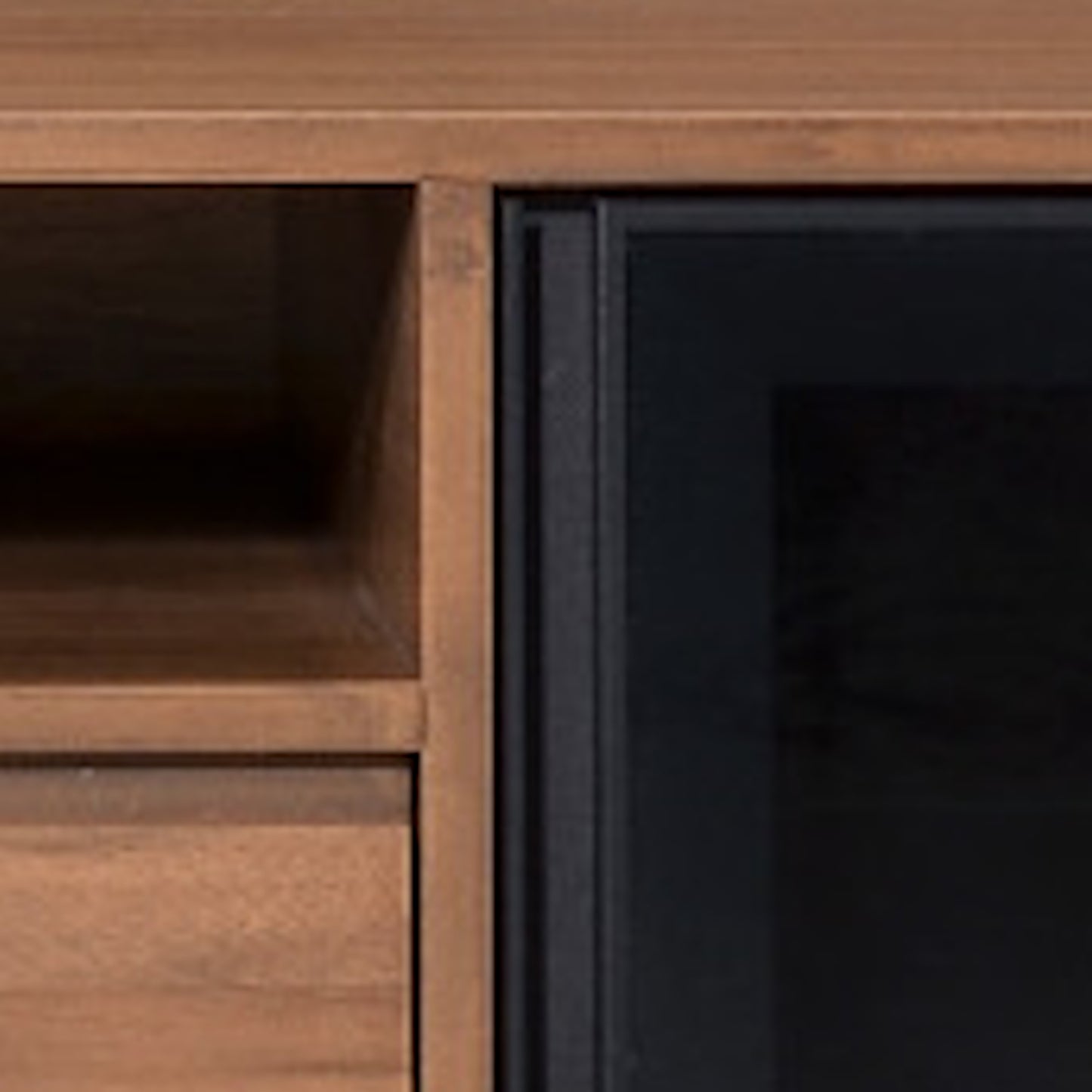 Criterion Denham Entertainment Unit, TV Cabinet 2000mm Semi-Assembled, Solid Rubber Wood Legs Light Walnut Wood Veneer