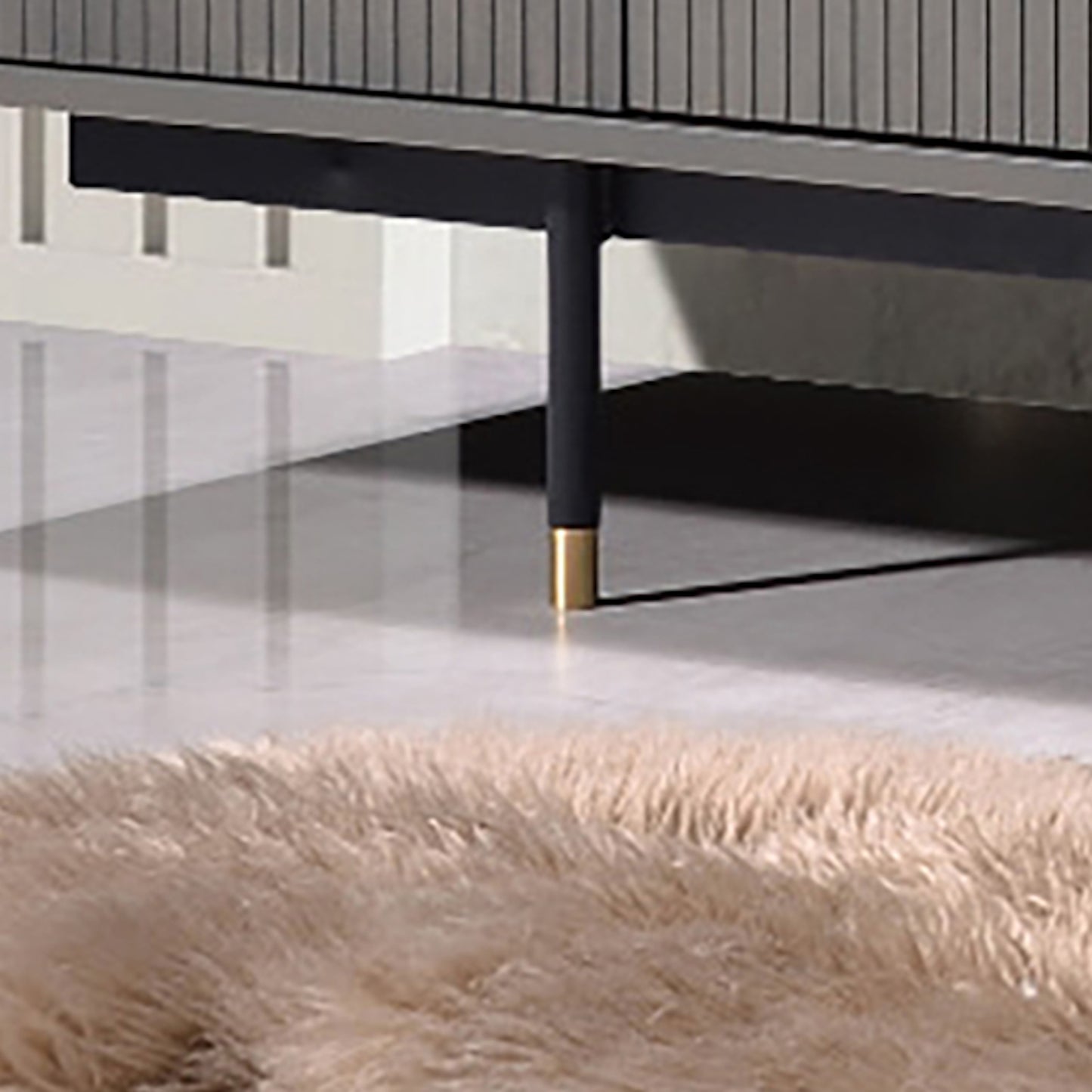 Criterion Bremer Entertainment Unit, TV Cabinet 2000mm Semi-Assembled, KSK Grey Wood Veneer