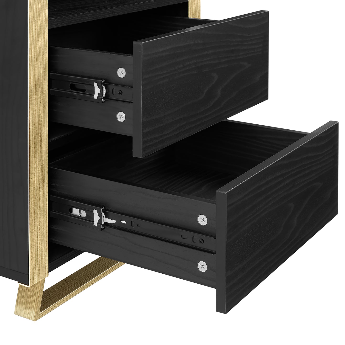 Criterion Capri Bed Side Table, End Table 400mm Black Oak Gold