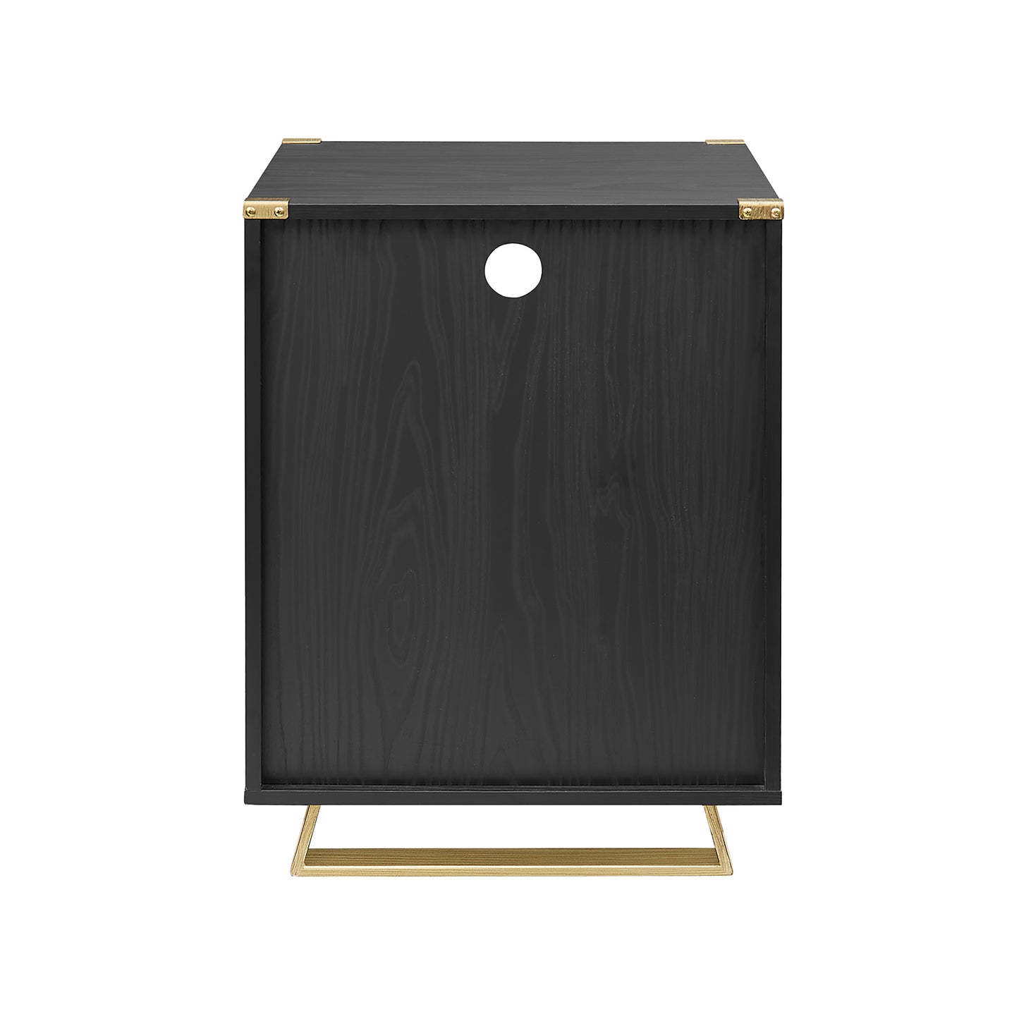 Criterion Capri Bed Side Table, End Table 400mm Black Oak Gold