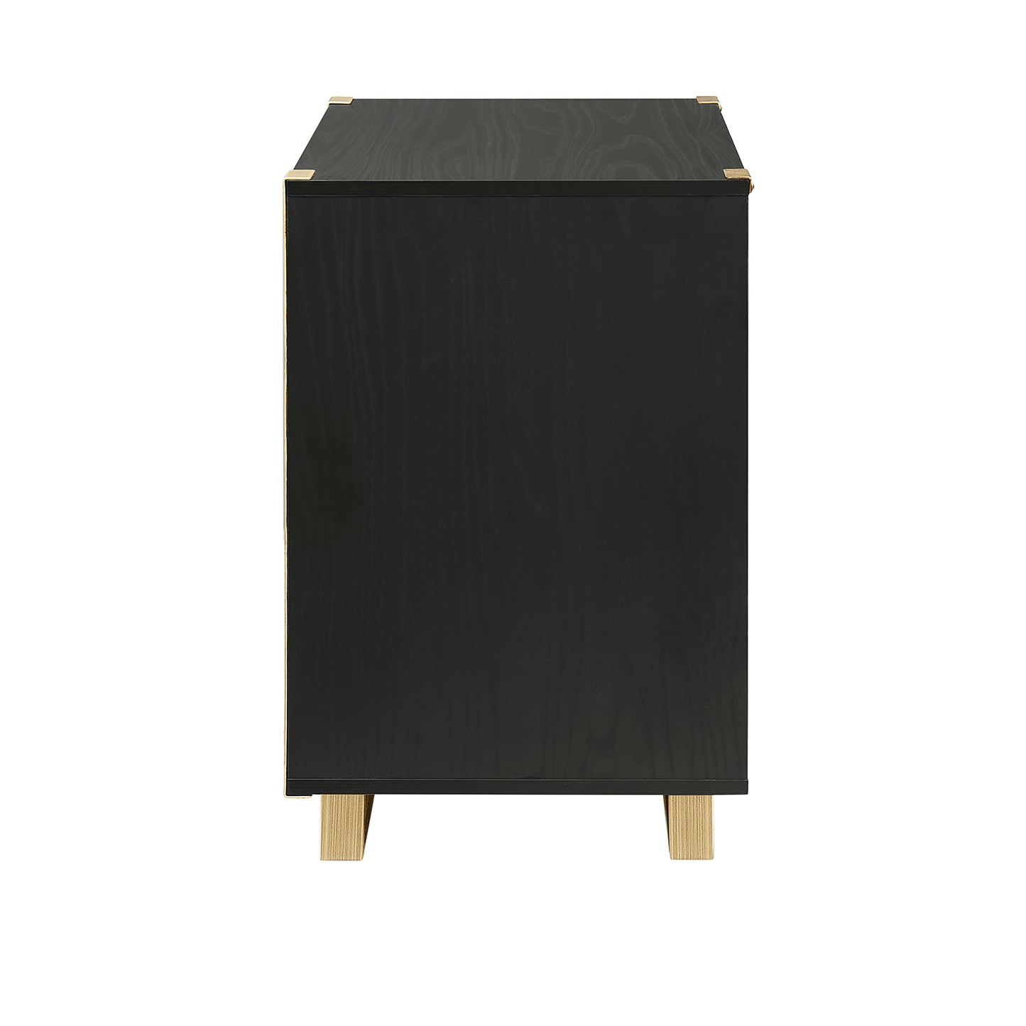 Criterion Capri Bed Side Table, End Table 400mm Black Oak Gold