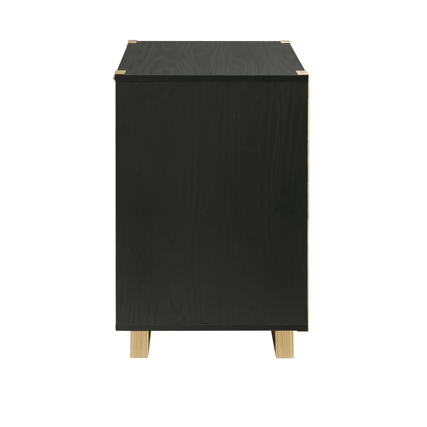 Criterion Capri Bed Side Table, End Table 400mm Black Oak Gold