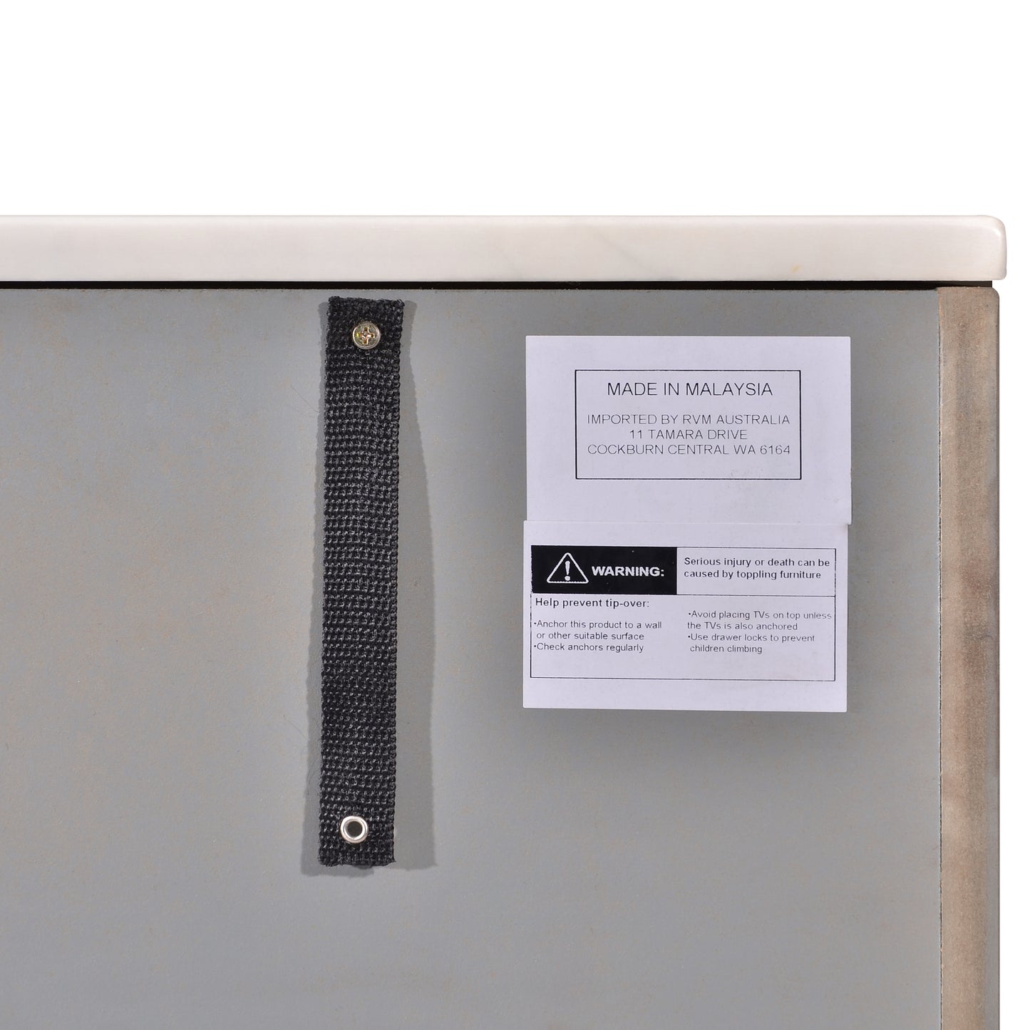 Criterion Eucla Buffet, Side Board 1600mm Semi-Assembled, 20mm Laminated Marble Top, Wood Plinth. KSK Slate Wood Veneer