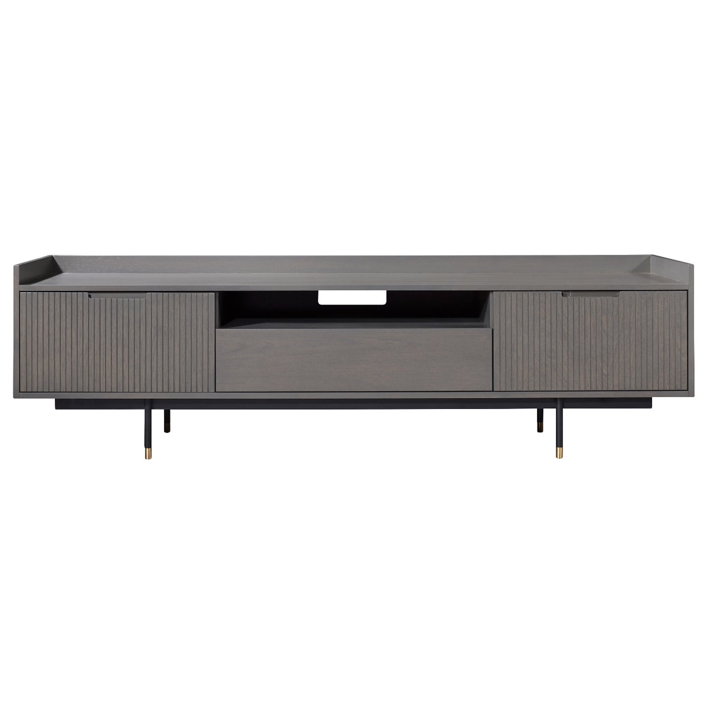 Criterion Bremer Entertainment Unit, TV Cabinet 1800mm Semi-Assembled, KSK Grey Wood Veneer