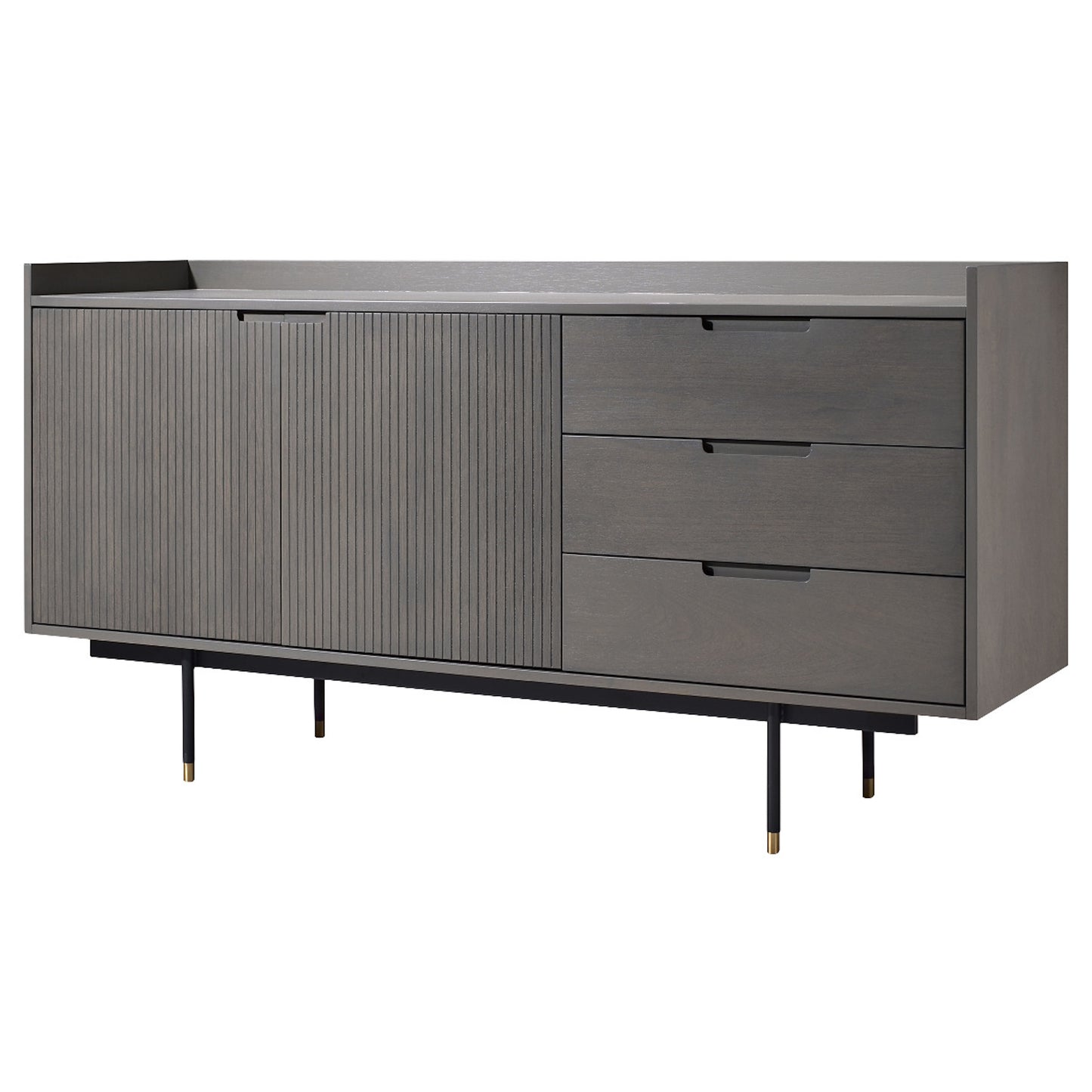Criterion Bremer Buffet, Side Board 1600mm Semi-Assembled, KSK Grey Wood Veneer