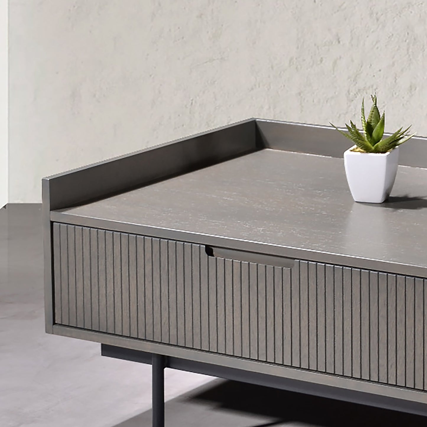 Criterion Bremer Coffee Table 1200mm Semi-Assembled, KSK Grey Wood Veneer