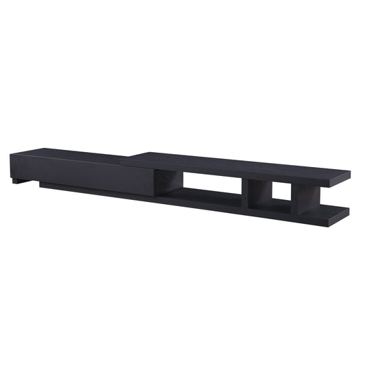 Criterion Conventry Extendable TV Unit, Entertainment Cabinet, 239cm Low Line Black Oak