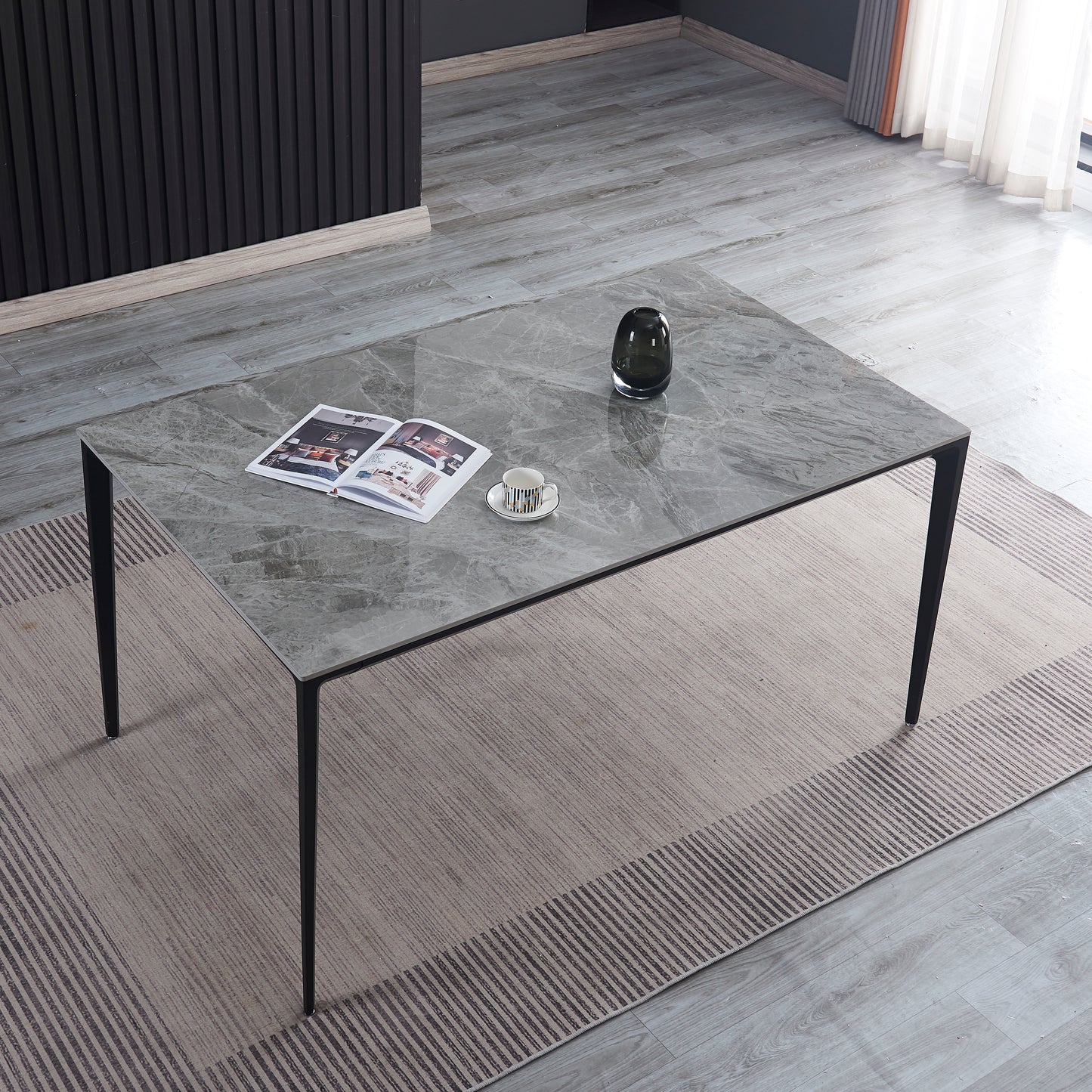 Criterion Cruz Dining Table 1500mm Mid Grey Sintered Stone