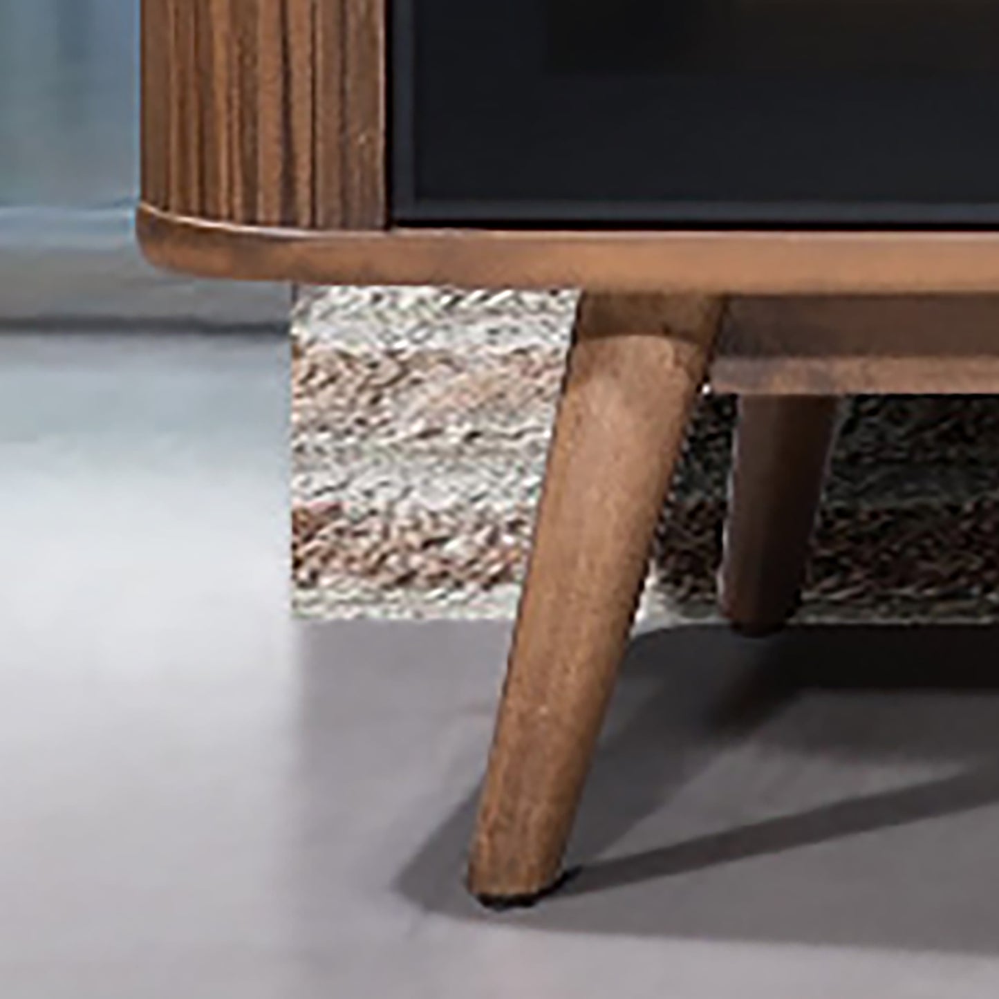 Criterion Denham Entertainment Unit, TV Cabinet 1800mm Semi-Assembled, Solid Rubber Wood Legs Light Walnut Wood Veneer