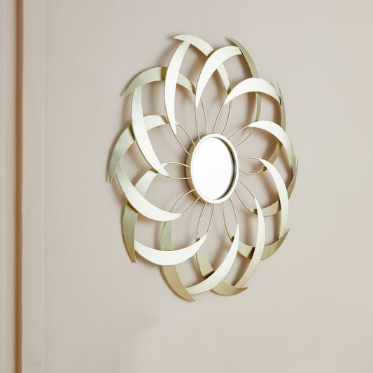 Criterion ARI Mirror 700mm Stylized Leaf Design Gold