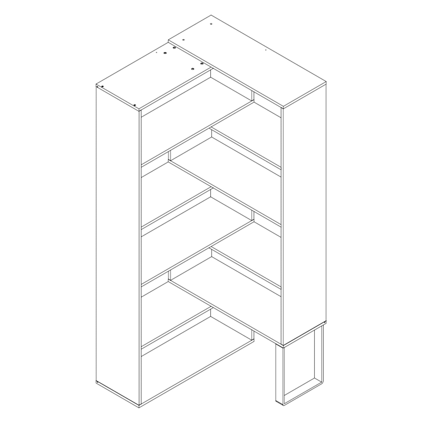 Criterion Accord Bookcase 1800mm Dark Oak Black