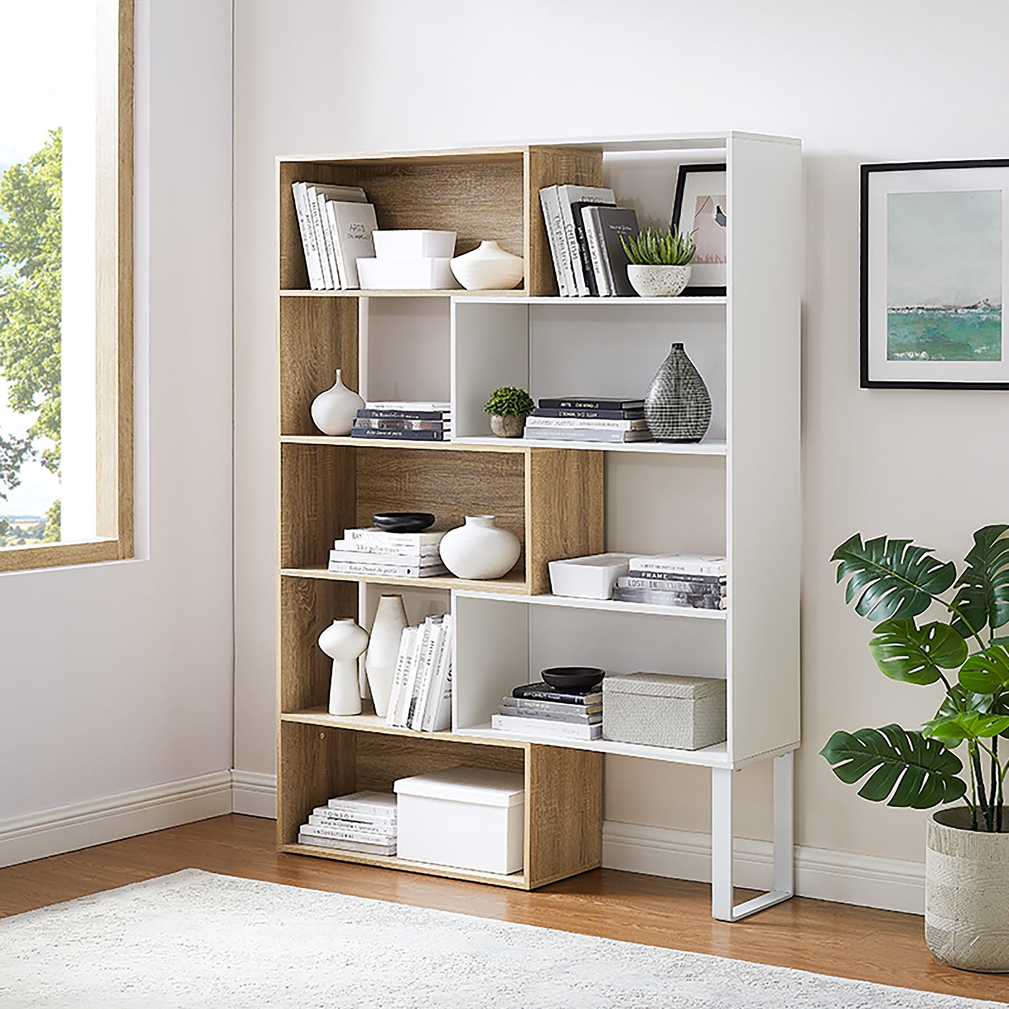 Criterion Accord Bookcase 1800mm Oak White