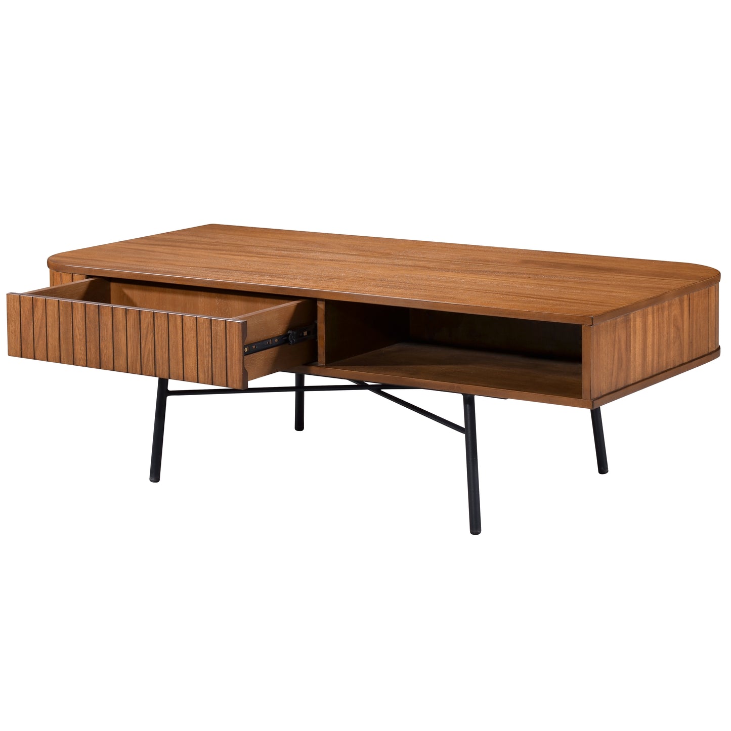 Criterion Albany Coffee Table 1200mm Semi-Assembled, Powder Coated Steel Legs Dark Ash