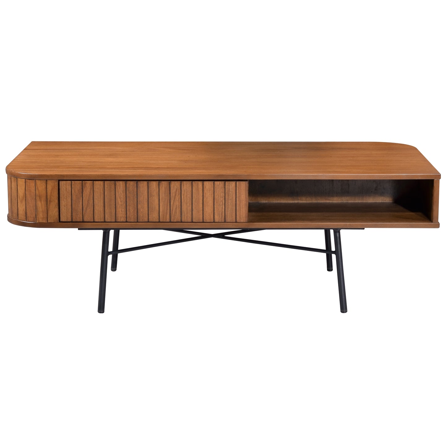 Criterion Albany Coffee Table 1200mm Semi-Assembled, Powder Coated Steel Legs Dark Ash