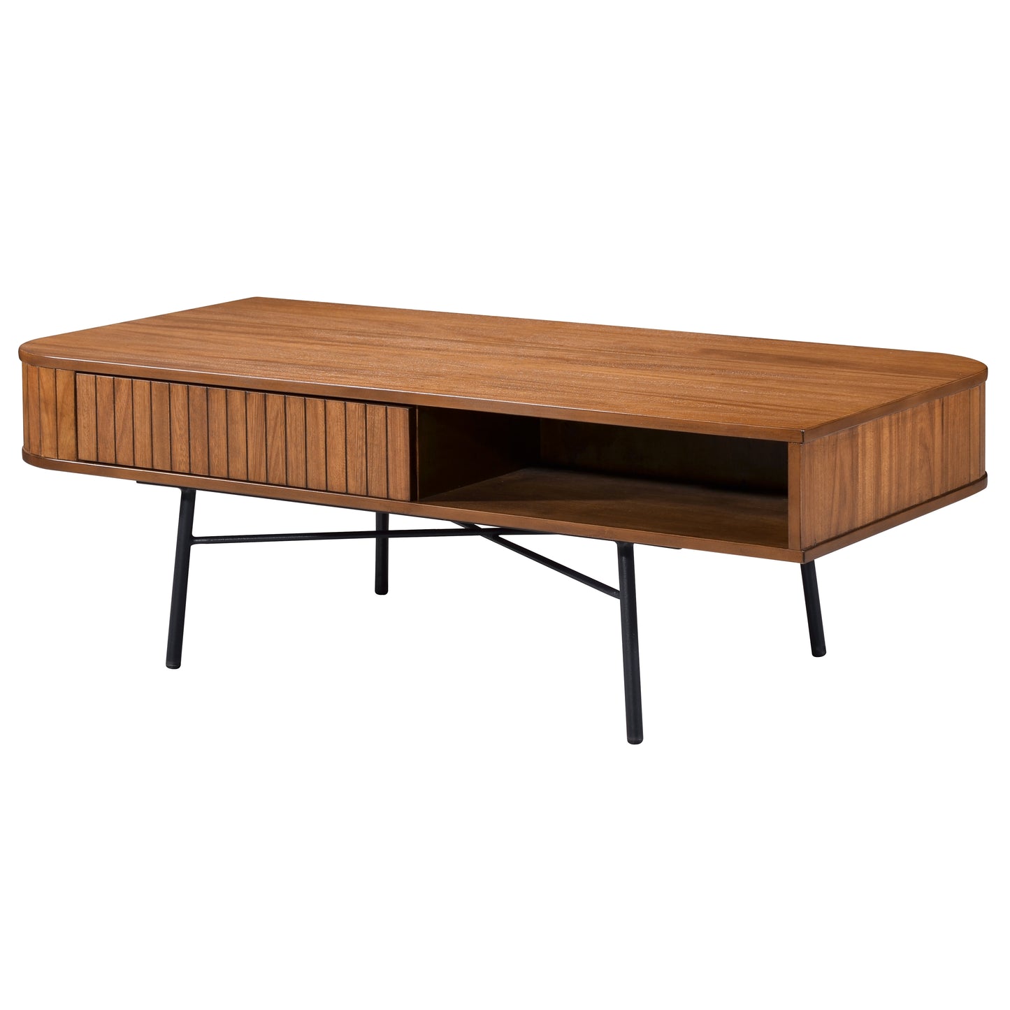 Criterion Albany Coffee Table 1200mm Semi-Assembled, Powder Coated Steel Legs Dark Ash