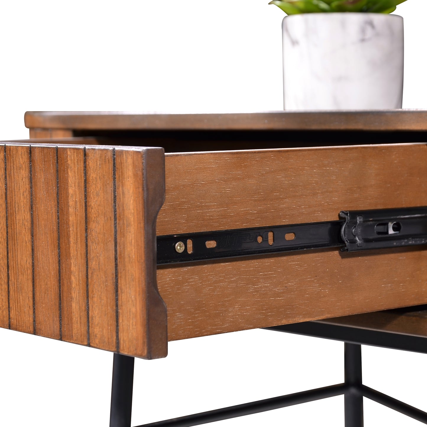 Criterion Albany Coffee Table 1200mm Semi-Assembled, Powder Coated Steel Legs Dark Ash