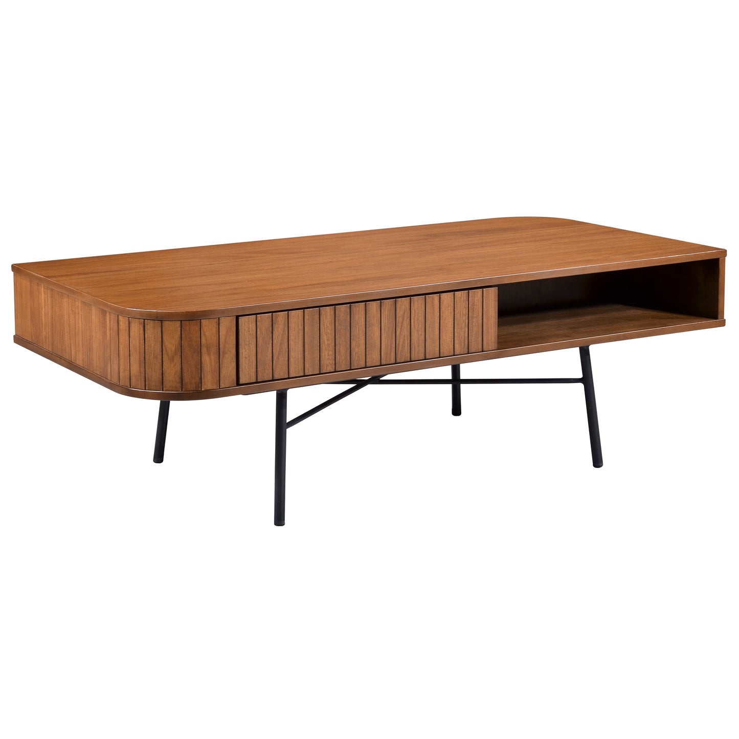 Criterion Albany Coffee Table 1200mm Semi-Assembled, Powder Coated Steel Legs Dark Ash