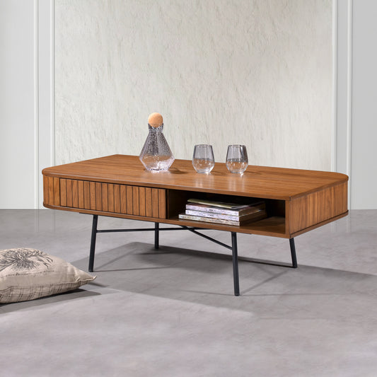 Criterion Albany Coffee Table 1200mm Semi-Assembled, Powder Coated Steel Legs Dark Ash