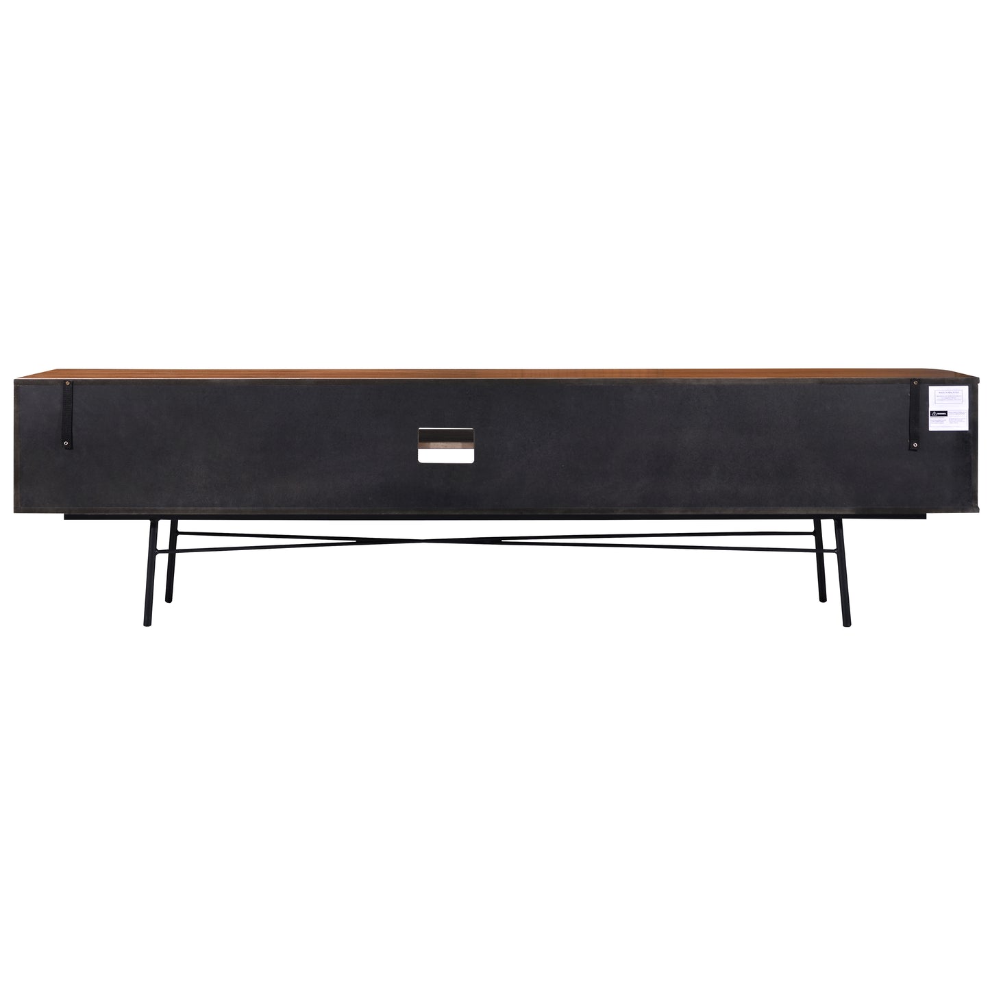 Criterion Albany Entertainment Unit, TV Cabinet 2100mm Semi-Assembled, Powder Coated Steel Legs Dark Ash