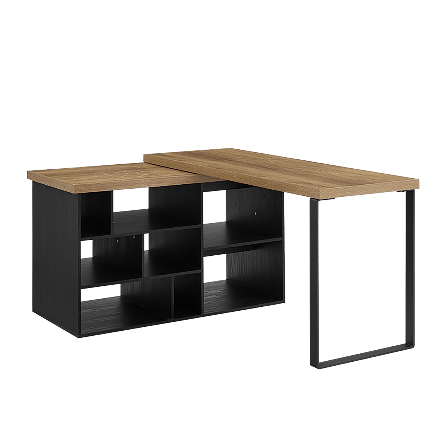 Criterion Aspire Desk Adjustable Return 1500mm Dark Oak Black