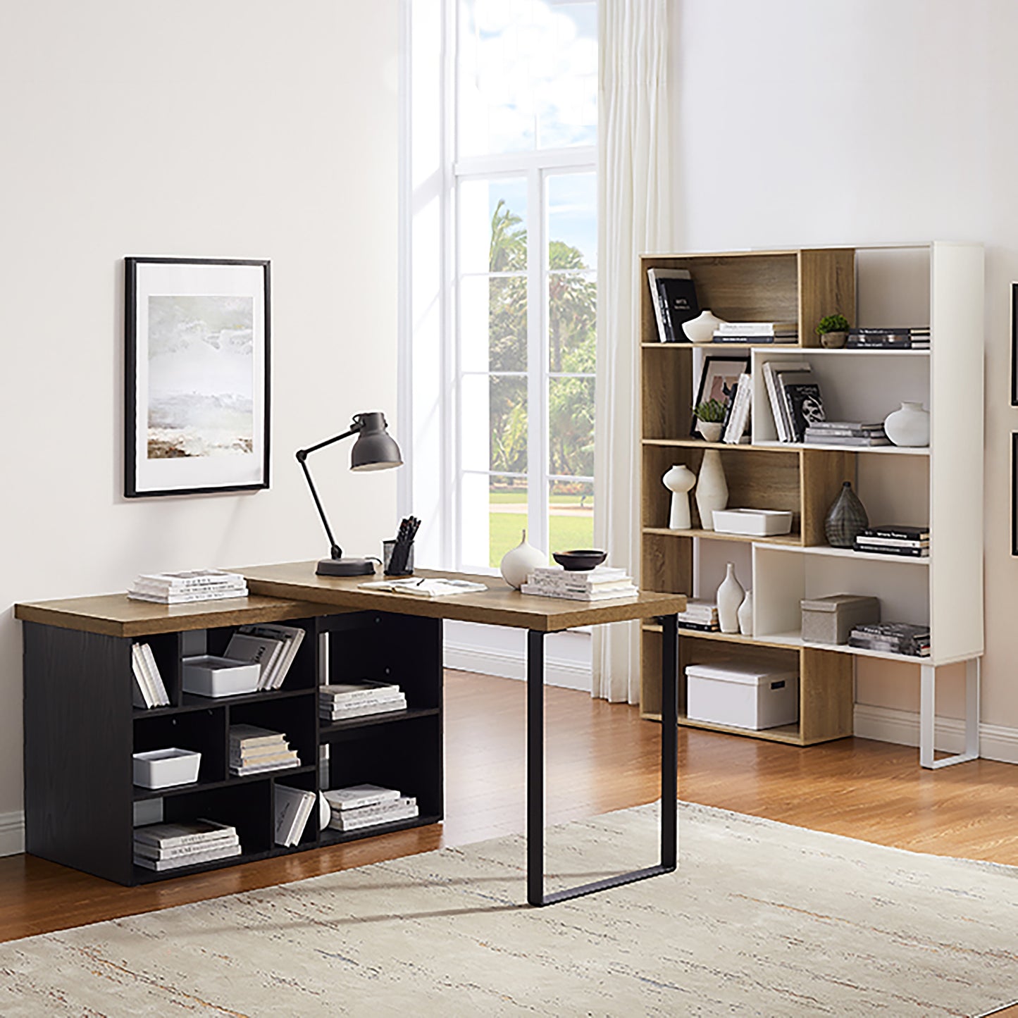 Criterion Aspire Desk Adjustable Return 1500mm Dark Oak Black