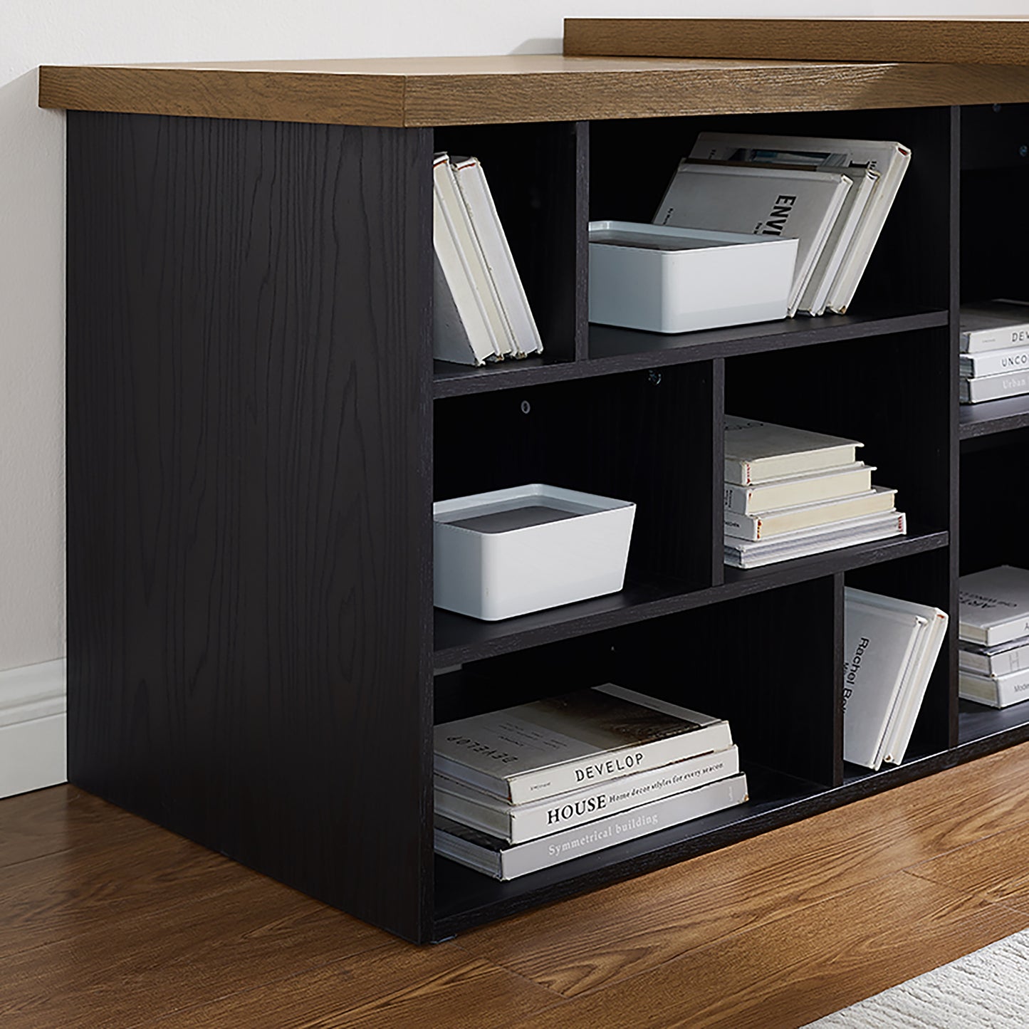 Criterion Aspire Desk Adjustable Return 1500mm Dark Oak Black