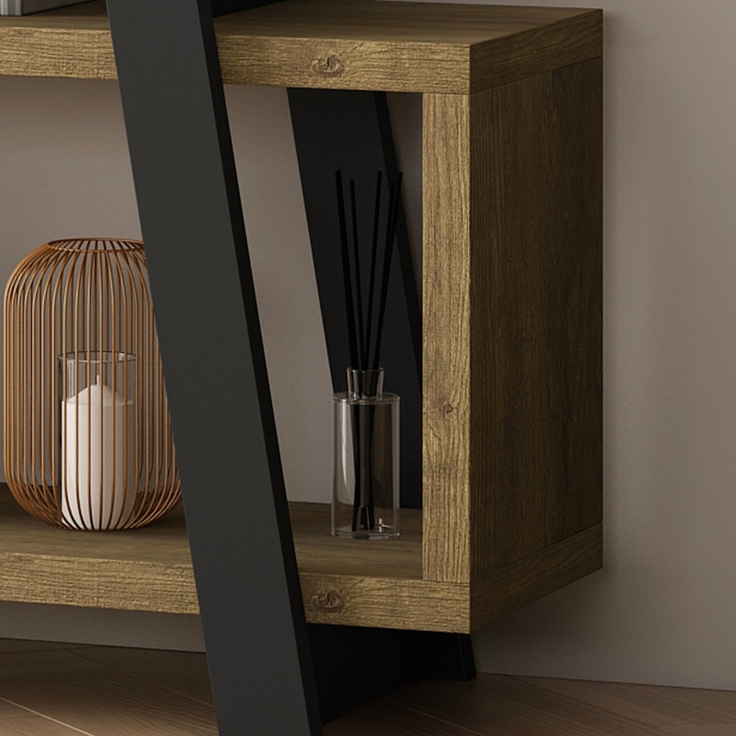 Criterion Banksia Bookcase 1800mm Dark Oak Black