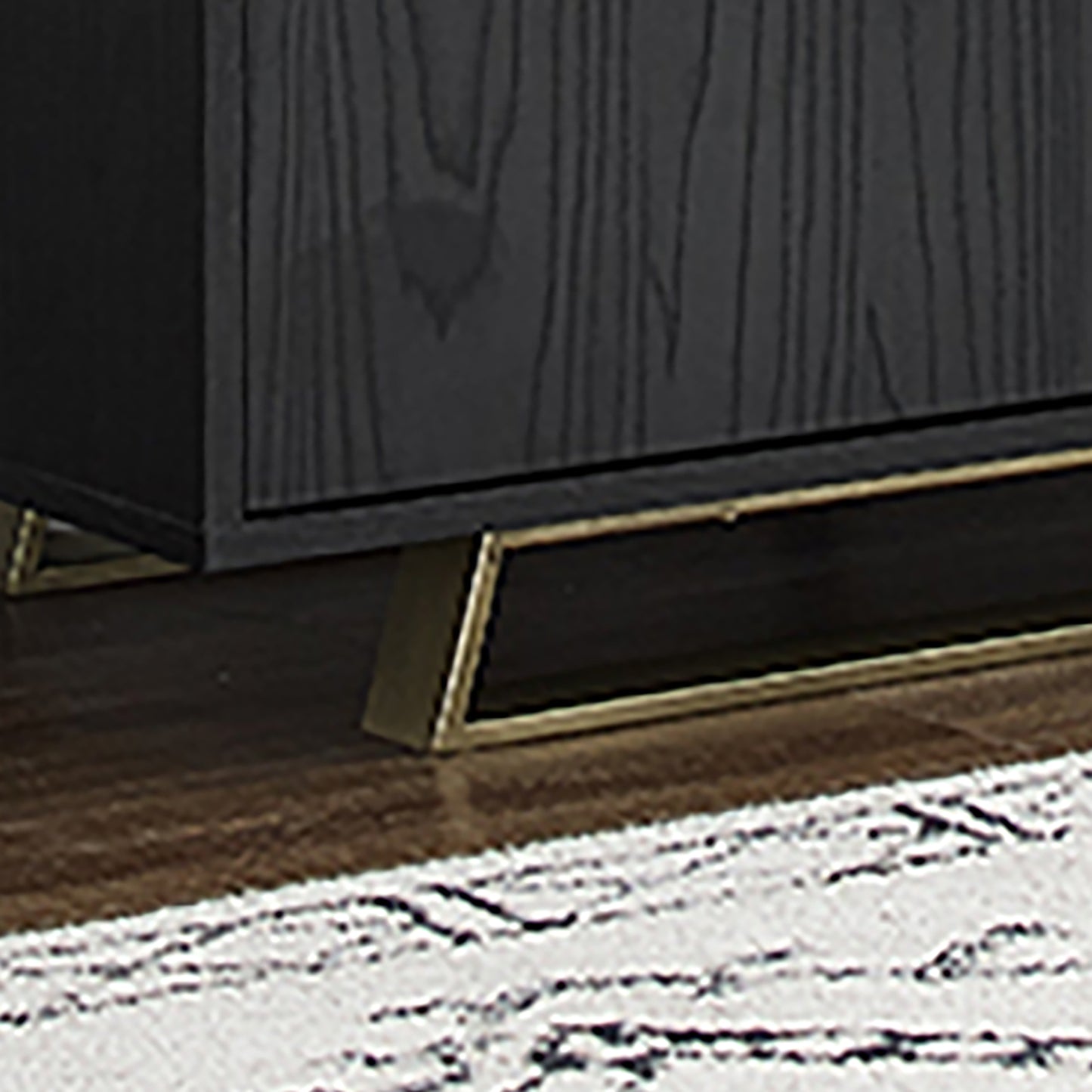 Criterion Capri Entertainment Center, TV Stand, Entertainment Unit 1800mm Stylish Gold Metal Frame and Highlights Black Oak