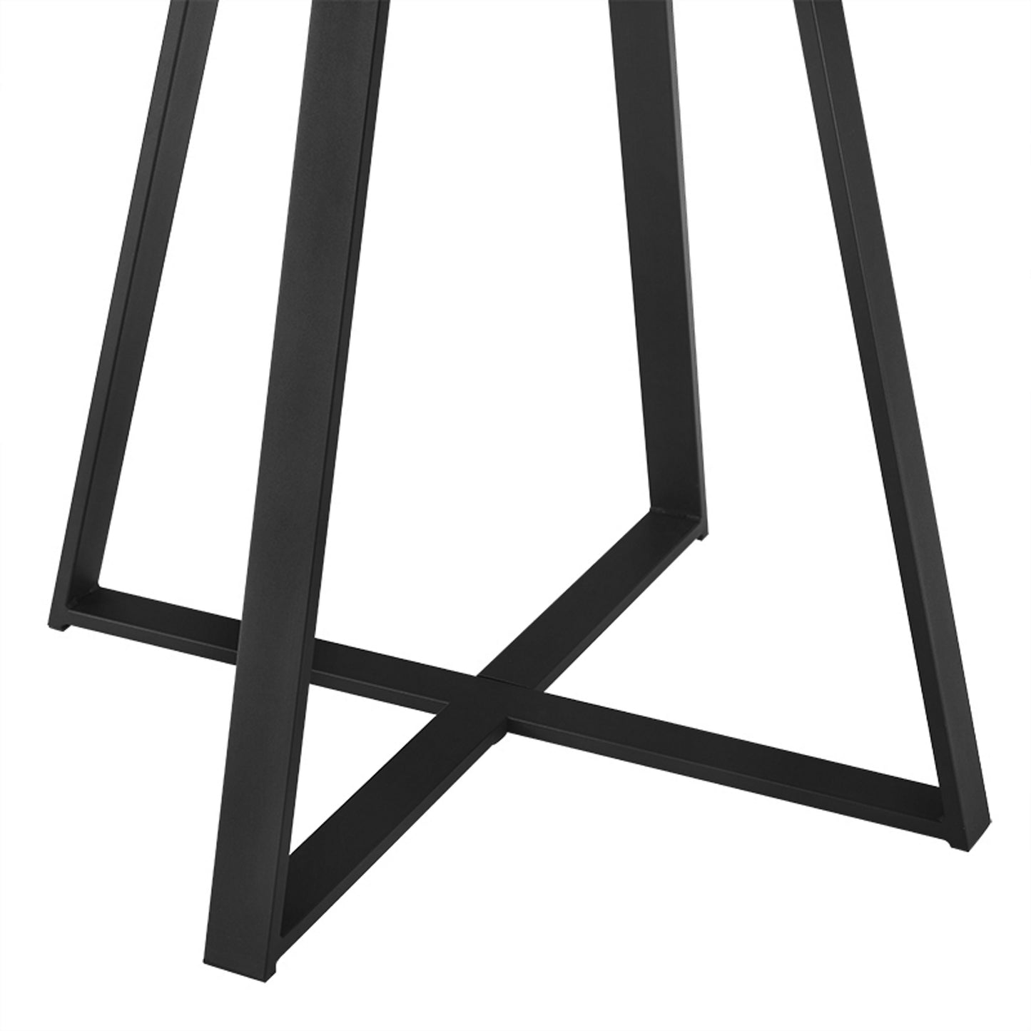 Criterion Capri Dining Table 1150mm Round Table, Black Metal Leg and Metal Highlights Oak