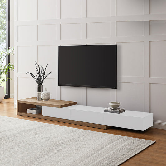 Criterion Concertina Expandable Entertainment Unit, TV Unit, TV Cabinet 2270mm Oak White