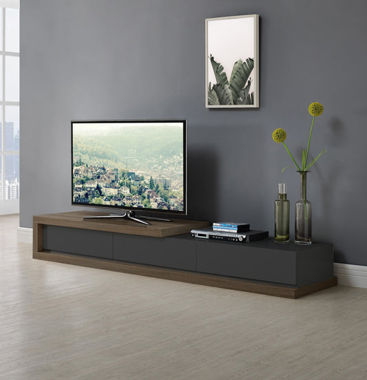 Criterion Concertina Entertainment Center, TV Stand, Entertainment Unit 2270mm Expandable Low Line Dark Oak