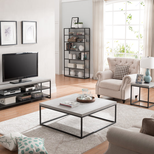 Criterion Chryzler Coffee Table 1000mm Metal Frame, Cement Look