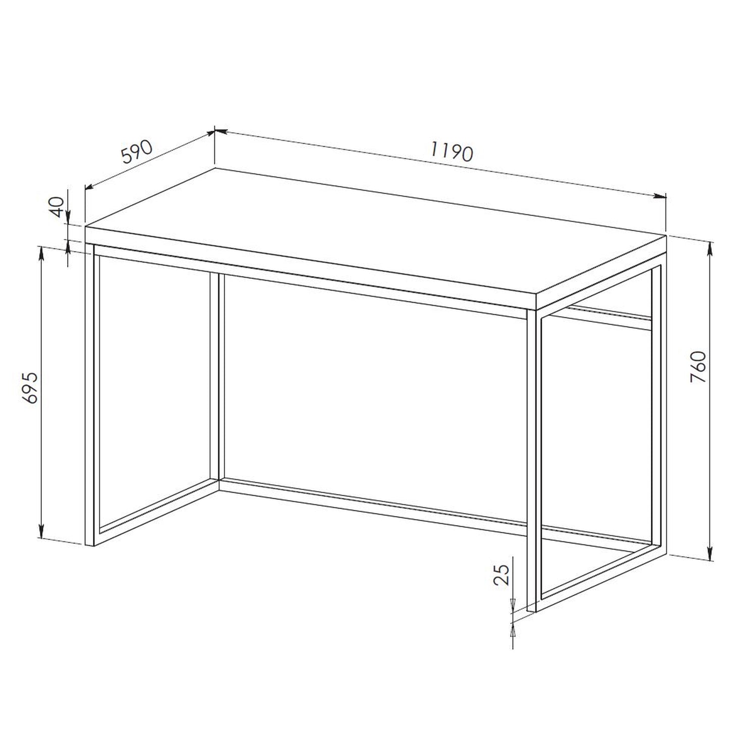 Criterion Chryzler Desk 1200mm Cement Look