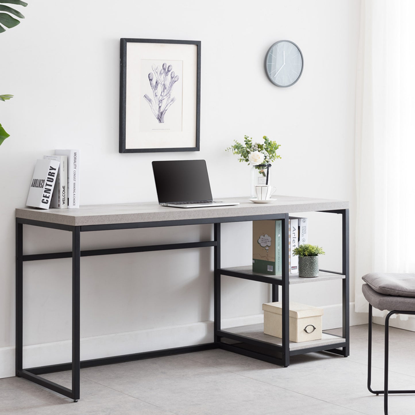 Criterion Chryzler Desk 1500mm Cement Look