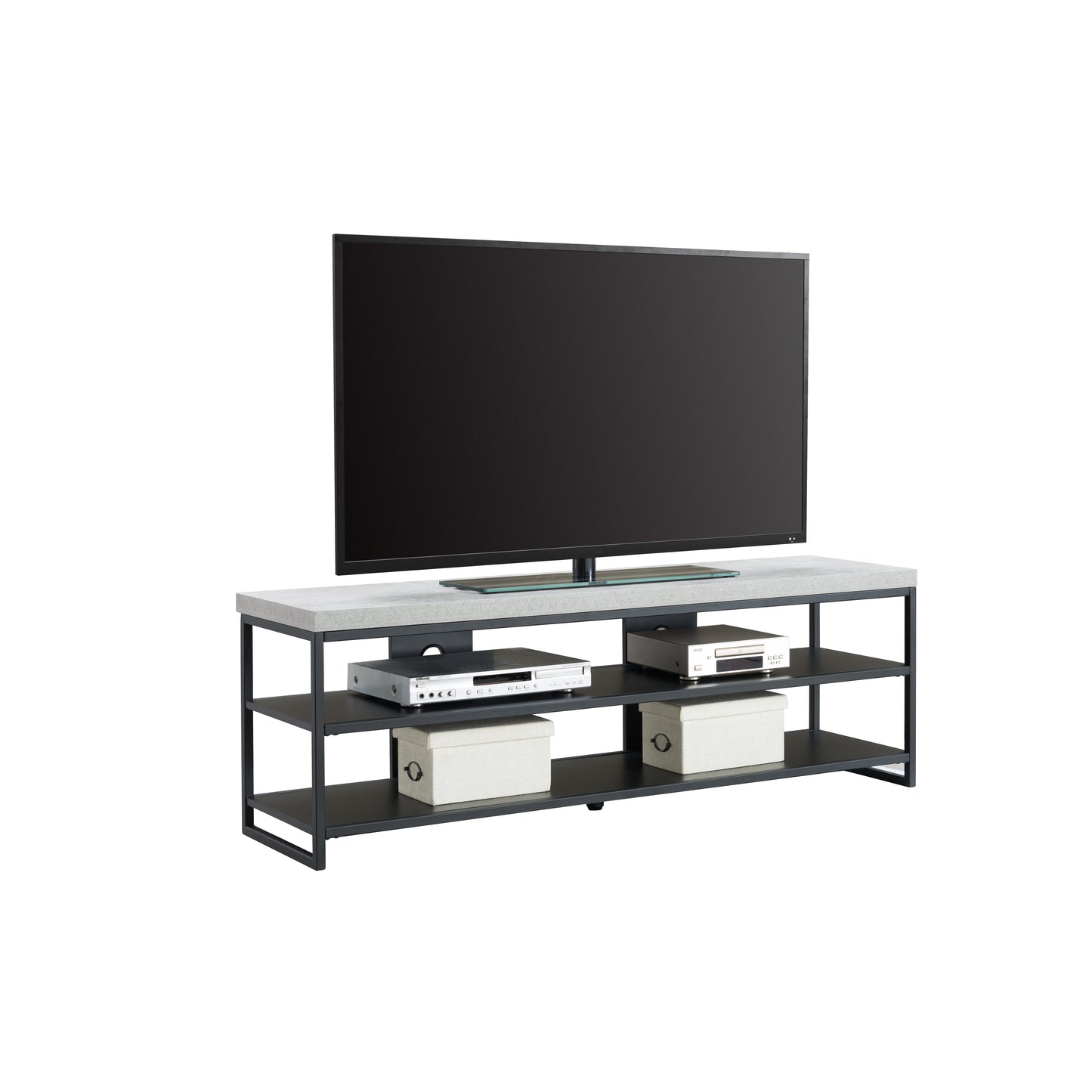 Criterion Chryzler Entertainment Unit, TV Cabinet 1500mm Metal Frame, Cement Look