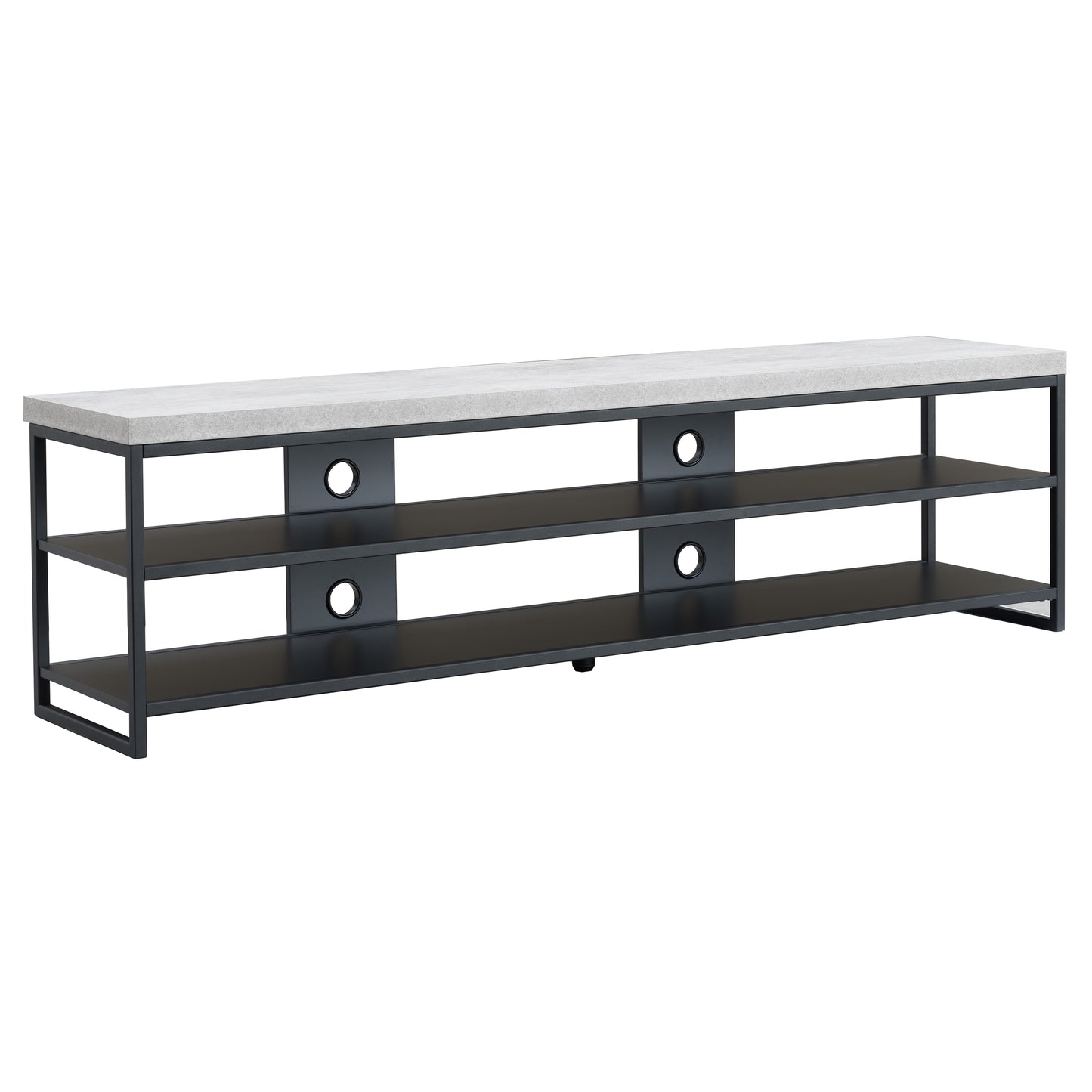 Criterion Chryzler Entertainment Unit, TV Cabinet 1800mm Metal Frame, Cement Look