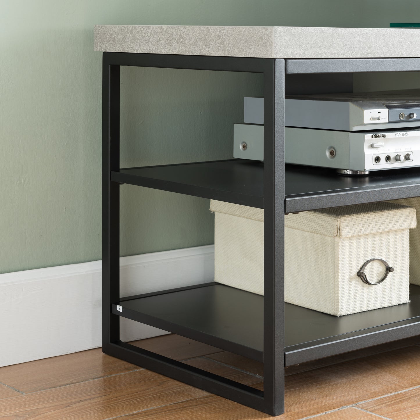Criterion Chryzler Entertainment Unit, TV Cabinet 1800mm Metal Frame, Cement Look