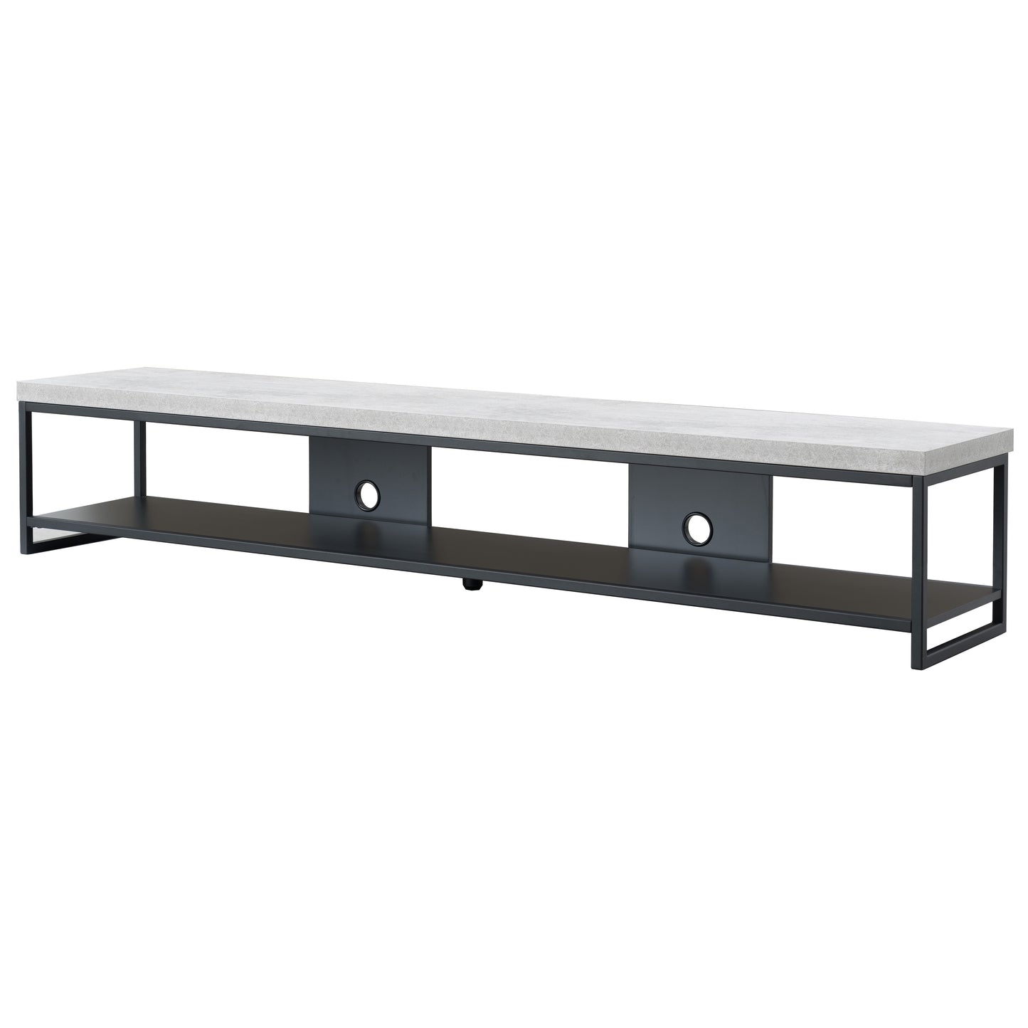 Criterion Chryzler Low Line Entertainment Unit 2000mm Metal Frame, Cement Look