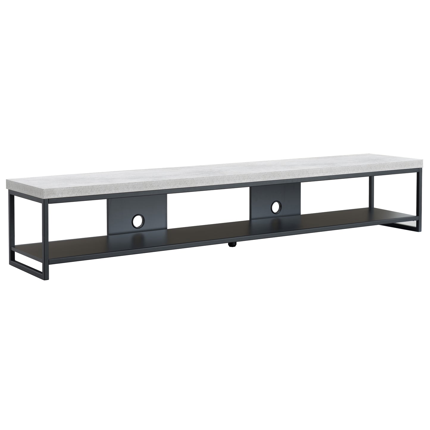Criterion Chryzler Low Line Entertainment Unit 2000mm Metal Frame, Cement Look