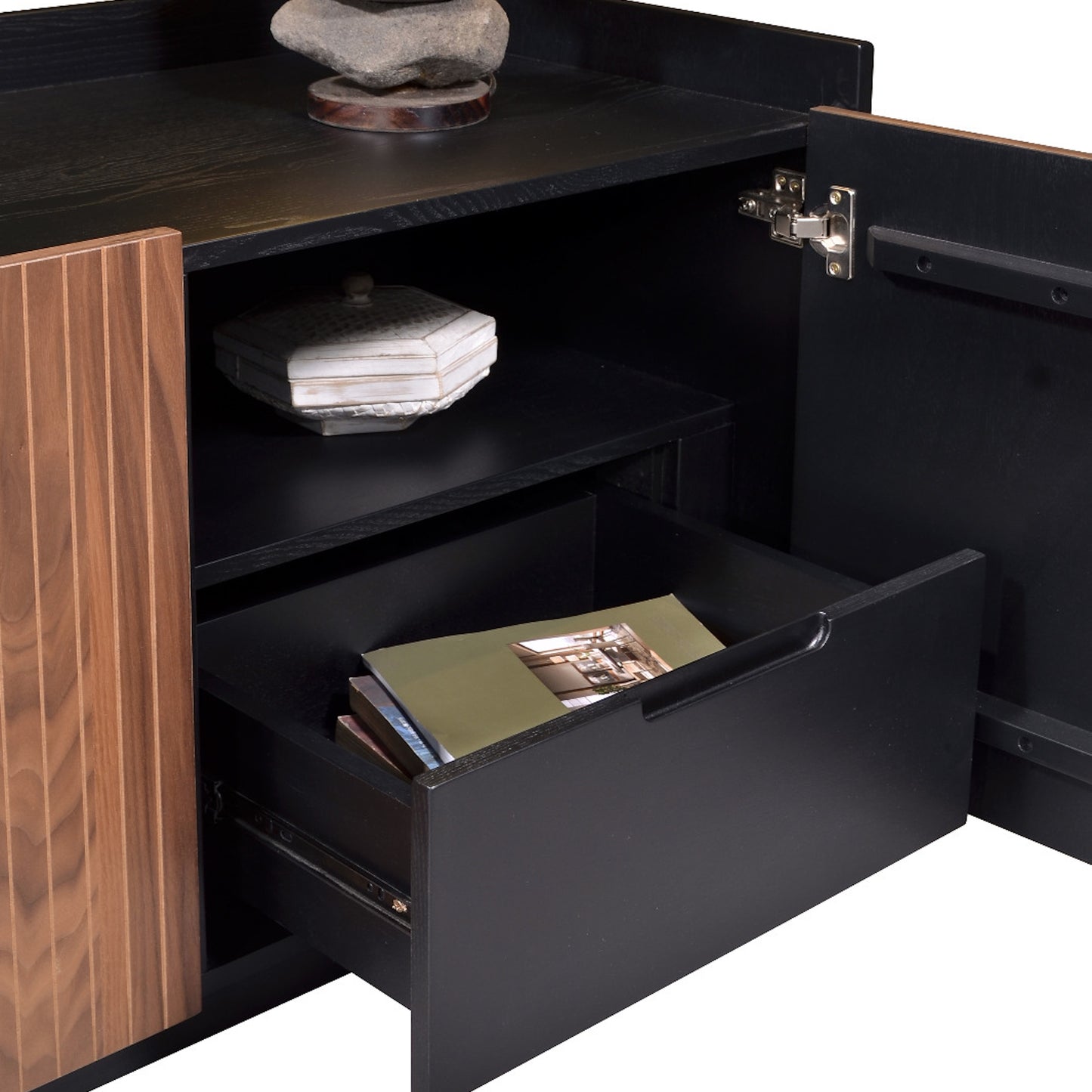 Criterion Coogee Entertainment Unit, TV Cabinet 2100mm Assembled Ash and Walnut Wood Veneer