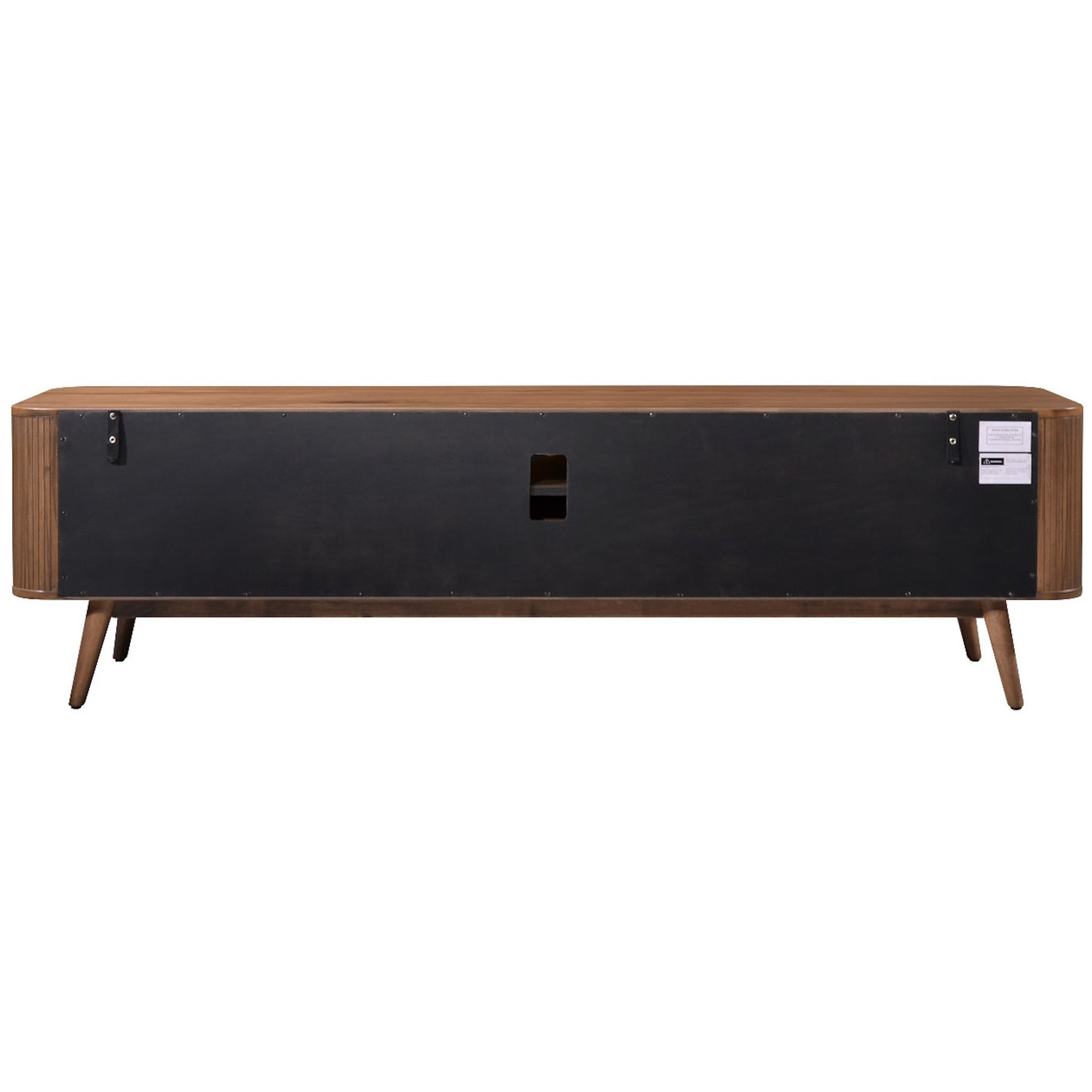 Criterion Denham Entertainment Unit, TV Cabinet 1800mm Semi-Assembled, Solid Rubber Wood Legs Light Walnut Wood Veneer