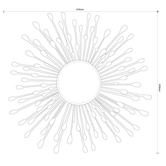 Criterion Halley Mirror 810mm Star Burst Silver